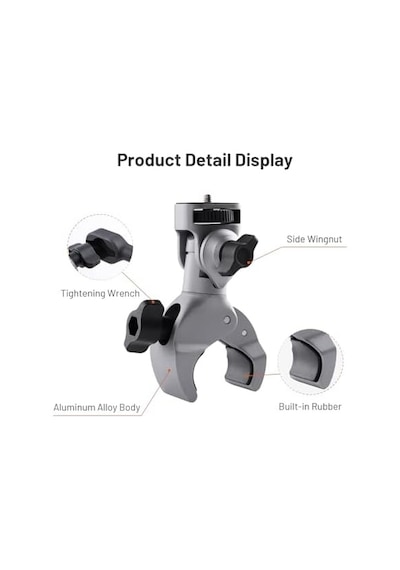 Pgytech Caplock Süper Kelepçe Motosiklet Alüminyum Alaşımlı Fırça Tutucu Insta360 X5 İçin, Gopro Hero İçin 1/4 İnç Vidalı Yengeç Pense, Djı Osmo 360/cep/aksiyon Ve Diğer Aksesuarlar İçin Pgytech Caplock Süper Kelepçe Motosiklet Alüminyum Alaşımlı Fırça Tutucu Insta360 X5 İçin, Gopro Hero İçin 1/4 İnç Vidalı Yengeç Pense, Djı Osmo 360/cep/aksiyon Ve Diğer Aksesuarlar İçin