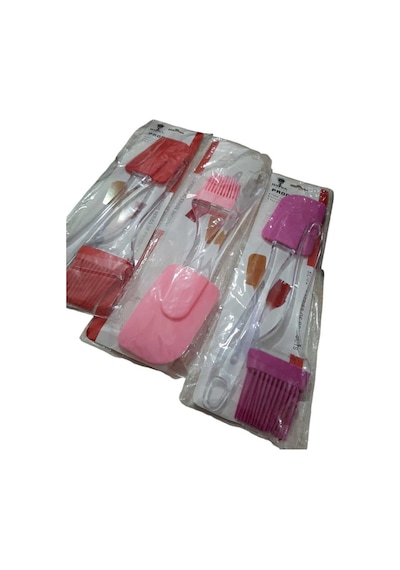 2'li Set Akrilik Saplı Silikon Spatula -yumurta Fırça Seti Silikon