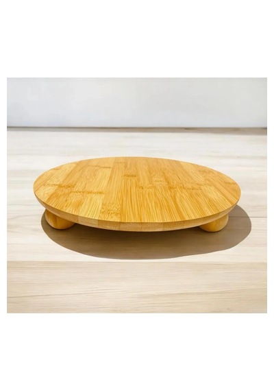 Bambu Top Ayaklı Oval Sunum Standı Bambu