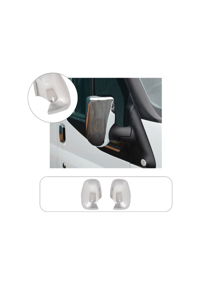 Ford Transit Uyumlu 1998-2002 Krom Ayna Kapağı 2 Parça Paslanmaz  Çelik
