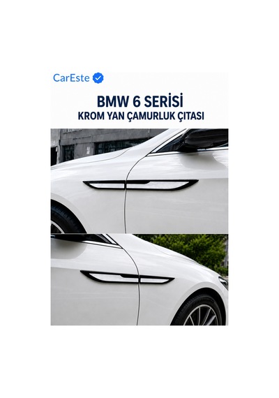 Bmw 6 Serisi 2004-2007 Krom Yan Çamurluk Çıtası 4 Parça 3m Bantlı Araç Aksesuarı