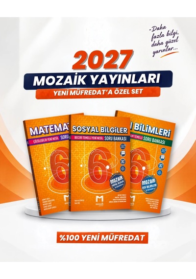 Mozaik Yayınları 6. Sınıf Matematik-sosyal Bilgiler-fen Bilimleri Soru Bankası Seti 3 Kitap