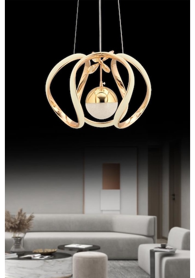 İstanbul Avize Bigiee Ledli Üç Renk Kumandalı Gold Lüx Modern Led Avize