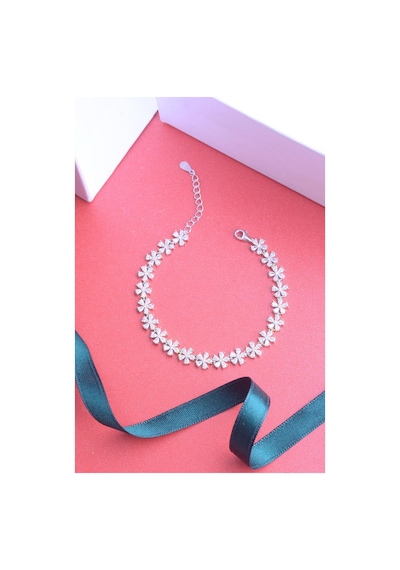 Innuendo Jewelry 925 Ayar Gümüş Sıralı Papatya Bileklik Gümüş