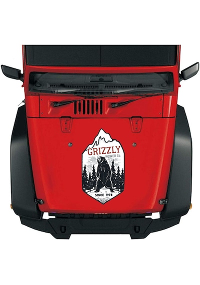 Boz Ayı Grizzly Sticker - Off Road 4x4 Adventure Kamp Dağ Orman Sticker - Araba Oto Motosiklet Karavan Sticker - 00047 12X7 Cm