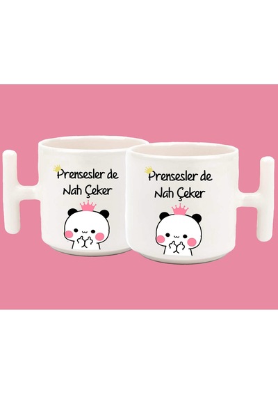 Prensesler De Nah Çeker Espirili Baskılı T Kulplu Latte Kupa Bard