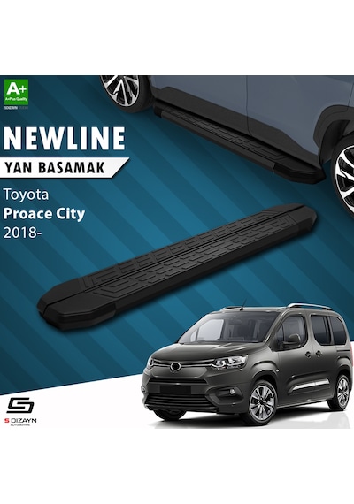 S-dizayn Toyota Proace City Uzun Şase Newline Siyah Yan Basamak 2