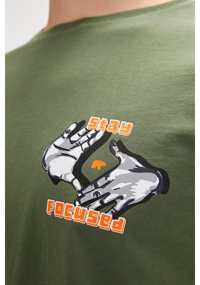 Bad Bear Focus T-shırt Haki Erkek Tshirt Siyah