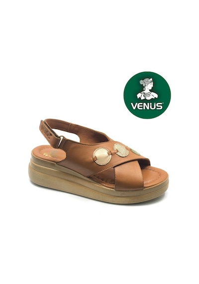 Venüs Hazzel Hakiki Deri Comfort Ortopedik Kadın Sandalet Taba