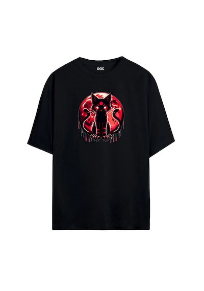 Ogc Kedi Oversize Unisex T-shirt Siyah