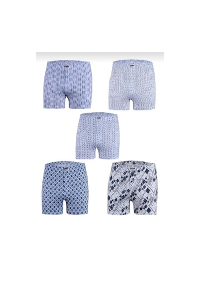Yıldız 35 Erkek Emprime Desenli Penye Boxer 6 Adet Çok Renkli