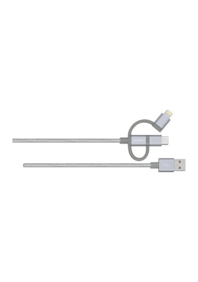 Philips Uyumlu Dlc2608Sr Lightning & Usb C - Örme Şarj & Data Kablosu