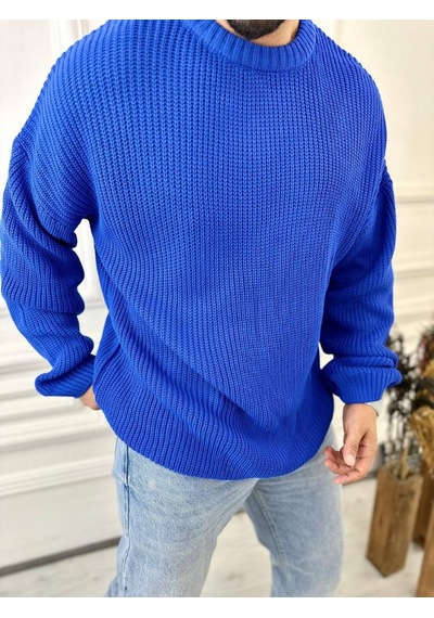 Elku Moda Kazak Oversize Çift Kat Örme Naturel Pamuk Bol Kesim Tüylenmeyen Salaş Triko Kazak Mavi Elku Moda Kazak Oversize Çift Kat Örme Naturel Pamuk Bol Kesim Tüylenmeyen Salaş Triko Kazak Mavi