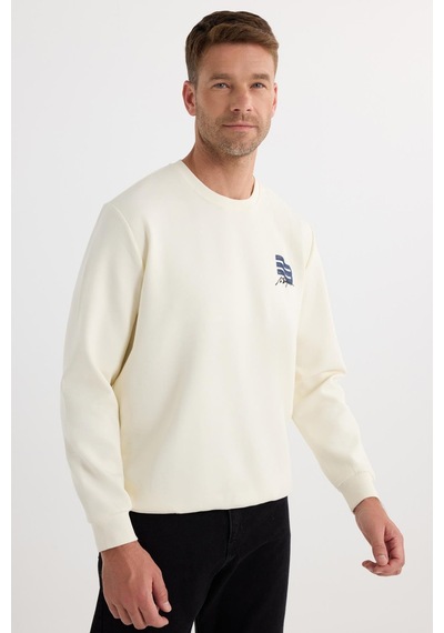 Tudors Unisex Relax Fit Rahat Kesim Pamuklu Yumuşak Dokulu Bisklet Yaka İç Polarlı Baskılı Ekru Sweatshirt-37314 Ekru Tudors Unisex Relax Fit Rahat Kesim Pamuklu Yumuşak Dokulu Bisklet Yaka İç Polarlı Baskılı Ekru Sweatshirt-37314 Ekru