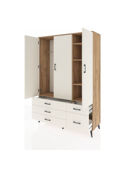 Hyperion Dolap 5 Raflı 5 Çekmeceli Tek Askılı 132x44x195 Çam-aytaşı/aytaşı Aytası/aytası Hyperion Dolap 5 Raflı 5 Çekmeceli Tek Askılı 132x44x195 Çam-aytaşı/aytaşı Aytası/aytası
