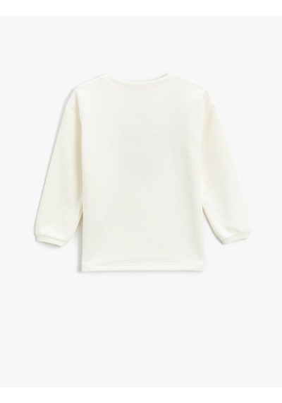 3SKG10015AK Koton Kız Çocuk Sweat EKRU Ekru