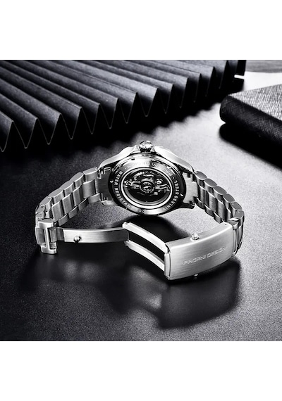 Pagani Design Pd-1667 007 42mm Japan Seiko Nh35 Otomatik Erkek Kol Saati Gümüş-siyah