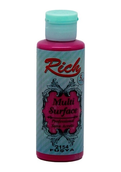 Rich Akrilik Boya Multi Surface 120 Cc Fuşya 120-2154 Çok Renkli