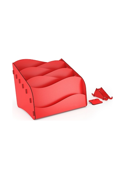 Design Otto Wavy Masaüstü Organizer Evrak Rafı - 6 Renk Kırmızı - 114808291 Kırmızı