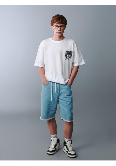 Lcw Kids İndigo Genç Erkek Jean Bermuda