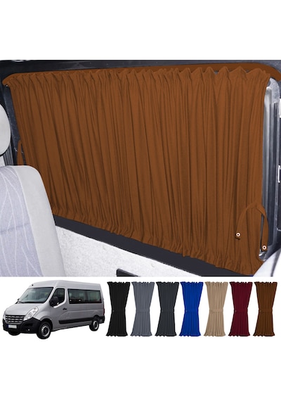 Pandami Renault Master 3. Nesil Uzun Şase 2010+ Uyumlu Taba Raylı Oto Perde Takımı
