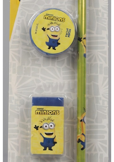 X Dekomus , Lisanslı Minions 3'lü Kırtasiye Seti Kurşun Kalem,silgi Ve Kalemtraş Diğer