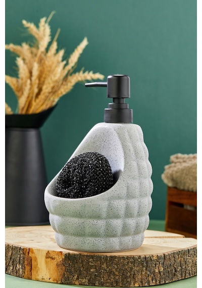 650 Ml Seramik Süngerlikli Sıvı Sabunluk Ckr3557 Gri