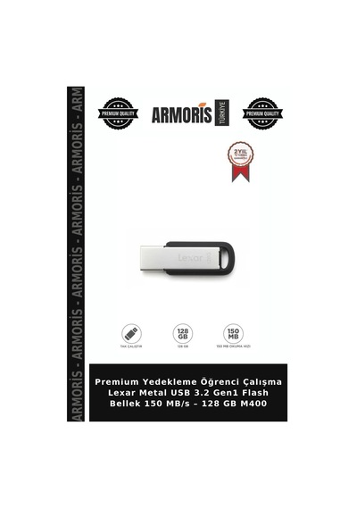 Premium Yedekleme Öğrenci Çalışma Lexar Metal Usb 3.2 Gen1 Flash Bellek 150 Mb/s 128 Gb M400