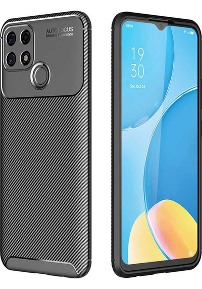 Oppo A15 Kılıf Zore Negro Karbon Tasarım Silikon Kılıf
