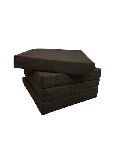 Sandalye Minderi Su Geçirmez Güneş Dayanımlı Keten Kumaş Koltuk Minderi 50x50x8cm Antrasit 4 Adet Mavi