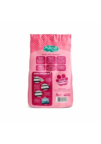 Alice Kartopu Topaklaşan İnce Taneli Kedi Kumu 4x5 Lt