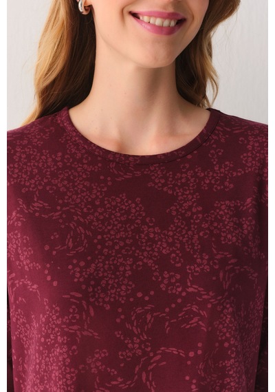 Suwen Cotton Comfort Uzun Gecelik Sh26405613l020 Bordo