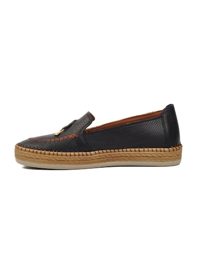 Ayakmod 394162 Siyah Hakiki Deri Kadın Loafer Ayakkabı 001