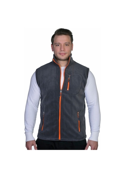 Genius Store Genıus Store Erkek Polar Spor Yelek Renkli Tam Femuarlı 3 Cepli Füme