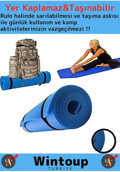 Özel Seri Su Geçirmez Taşıma Askılı Çift Taraflı Kamp Zemin Uyku Yoga Matı Yer Minderi 16mm Kalın Çok Renkli