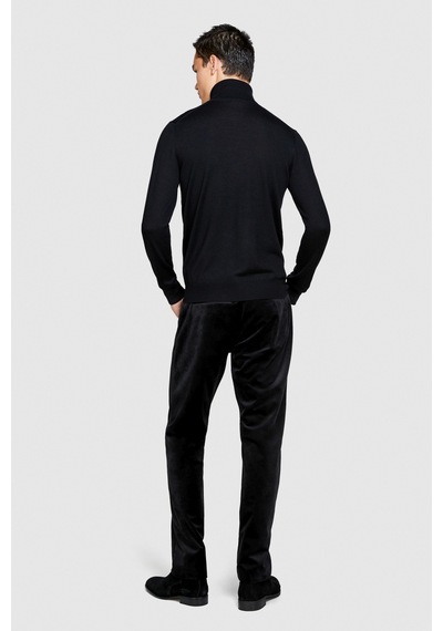 Sisley Regular Fit Kadife Pantolon Erkek Siyah T-shirt - 323a42qjsf041