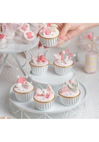 Cupcake/muffin /suffle Kek Kapsülü Beyaz 50 Li Yeşil