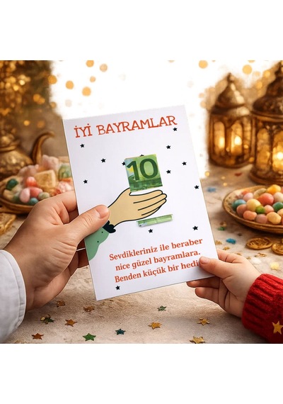 Bk Gift Bayram Tebrik Kartı - Bayram Harçlık Kartı - Bayram Hediyesi 10x15cm -2