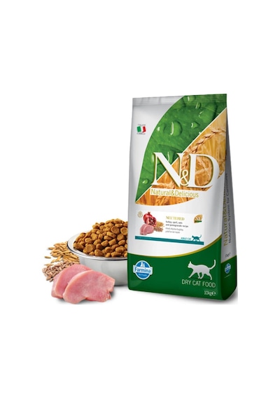 N&D Düşük Tahıllı Hindi Etli Kısırlaştırılmış Yetişkin Kedi Maması 10 KG