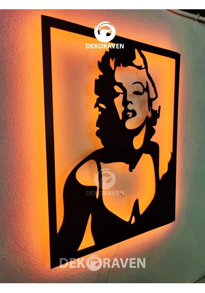 Marilyn Monroe Led Işıklı Ahşap Tablo (523524667)