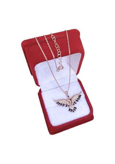Modahilye 925 Ayar Gümüş Anka Kuşu Rozegold Renk Kolye Rose Gold