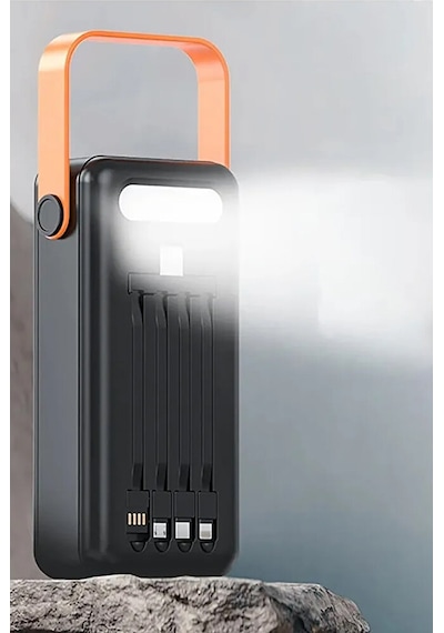 50000 MAh Powerbank LCD Göstergeli / Solar Güneş Enerjili / Işıklı Hızlı Şarj Kamp Powerbank
