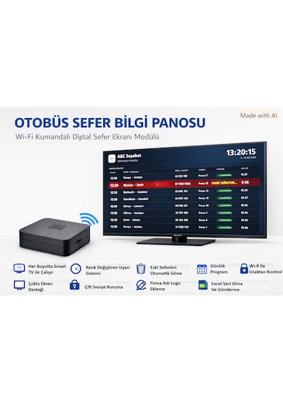 Otobüs Sefer Bilgi Panosu Modülü - Dijital Sefer Ekranı Modülü
