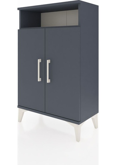 Arges Komodin 3 Raflı 2 Kapaklı 60x30x96 Antrasit-antrasit Antrasit