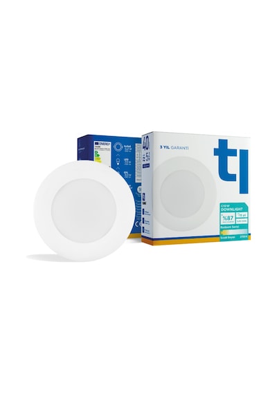 Redeem C10W Downlight, Titreşimsiz, Göz Konforu, 542 Lümen, Sıcak Beyaz, 2700 Kelvin Beyaz