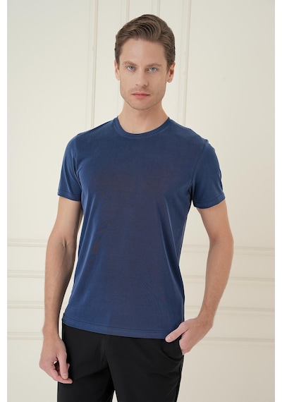 Efor Comfort Fit Bisiklet Yaka Modal Kısa Kol Casual Lacivert Tişört Ts 895 Lacivert