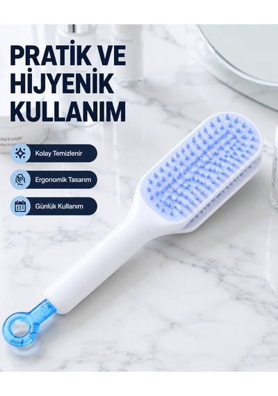 Otomatik Temizlemeli Saç Fırçası Ergonomik Tasarım, Masaj Etkili, Elektriklenmeyi Önleyici 1