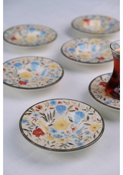 Tabakevi Tabak Evi Porselen Fiori Çay Tabağı Seti 12cm 6 Parça Bns6ctprs1217