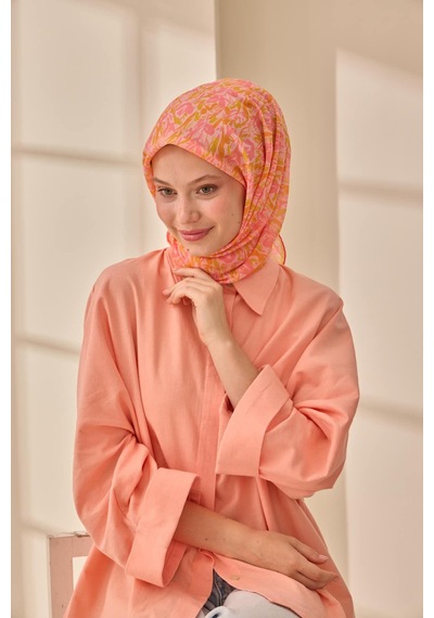 Silk Home Soft Eşarp 73091-26 Pembe, Pudra, Yağ Yeşili, Turuncu