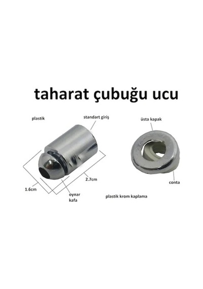 Yt129 Klozet Taharet Çubuğu Ucu Oynar Başlıklı Krom Renk Diğer